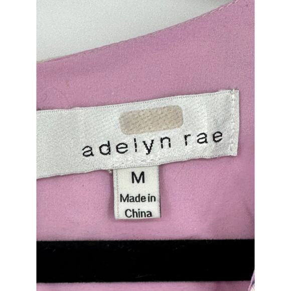 Adelyn Rae Abbie Satin Mini Dress White Pink Floral Ruffled Ruched Feminine M - Picture 5 of 9